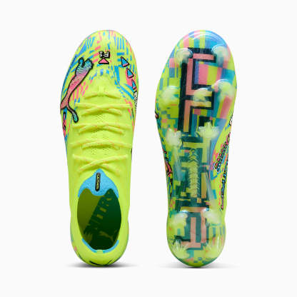 ULTRA NITRO™ 7 ULTIMATE ADVANCED LEVEL FG UNISEX Krampon - PUMA White-Blue Glimmer-Pink Glimmer-Yellow Alert - 109238_01 - Görsel 4