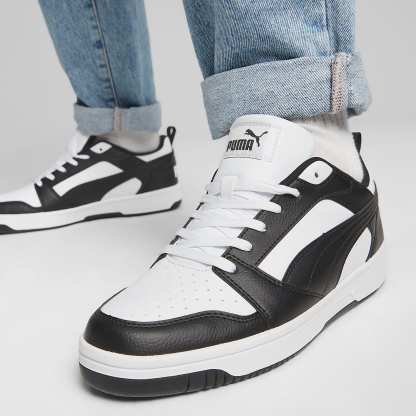 Rebound V6 Low UNISEX Ayakkabı - Puma White-Puma Black-Puma White - 406388_01 - Görsel 2