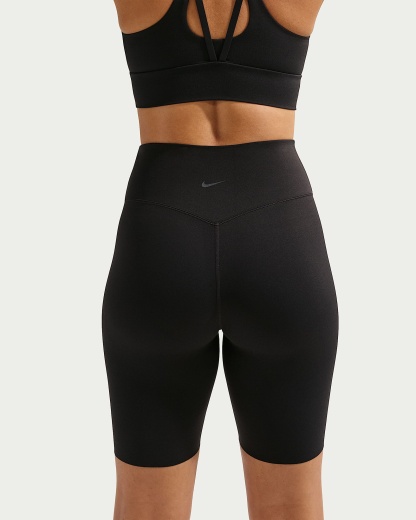 Nike Zenvy Yüksek Belli 20 cm Kadın Bisiklet Şortu - Siyah/Cool Grey