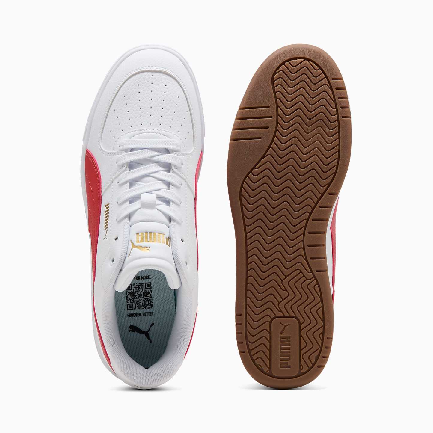 PUMA Caven UNISEX Ayakkabı - PUMA White-Candy Apple-Gum - 409170_05 - Görsel 4