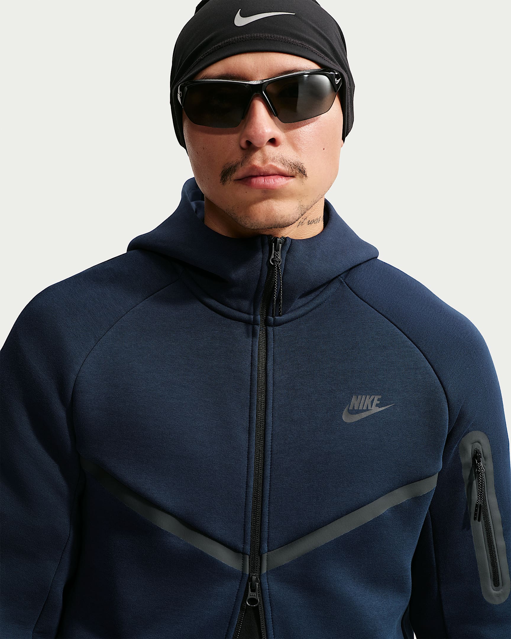 Nike Tech Fleece Windrunner Tam Boy Fermuarlı Erkek Ceketi - Obsidian/Siyah