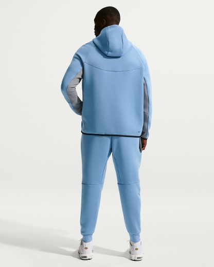 Nike Tech Fleece Windrunner Tam Boy Fermuarlı Erkek Ceketi - Work Blue/Cool Grey/Siyah