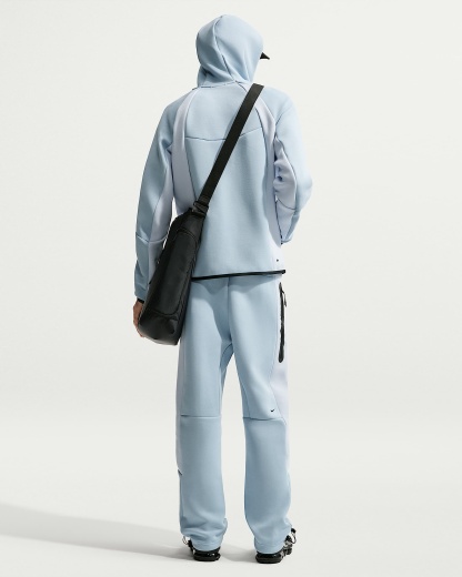 Nike Tech Renk Bloklu Açık Paçalı Fleece Erkek Eşofman Altı - Light Armory Blue/Football Grey/Siyah