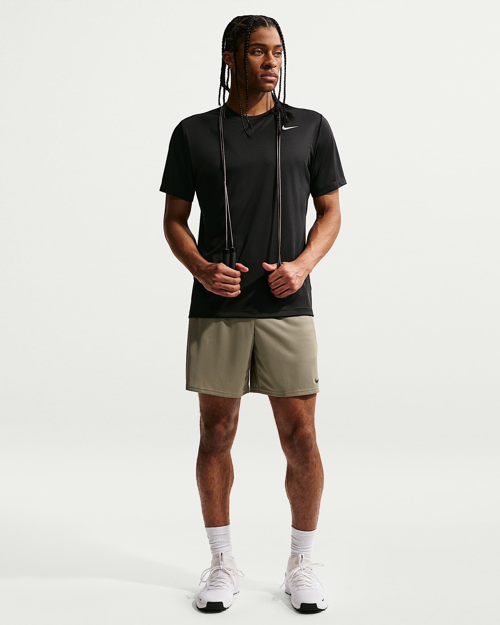 Nike Dri-FIT Erkek Antrenman Tişörtü - Siyah/Matte Silver