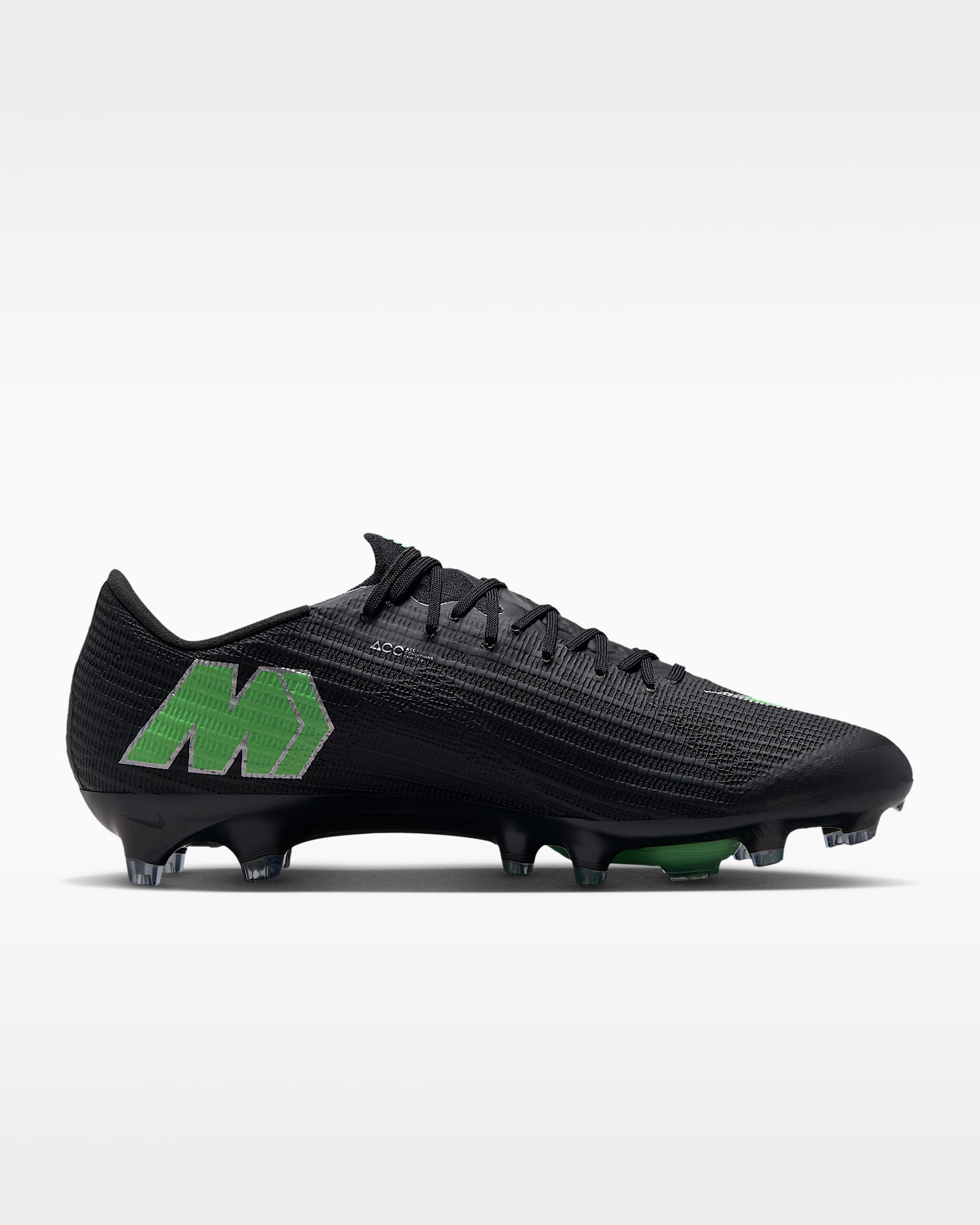 Nike Mercurial Superfly 11 Elite Düşük Bilekli Suni Çim Kramponu - Siyah/Siyah/Illusion Green