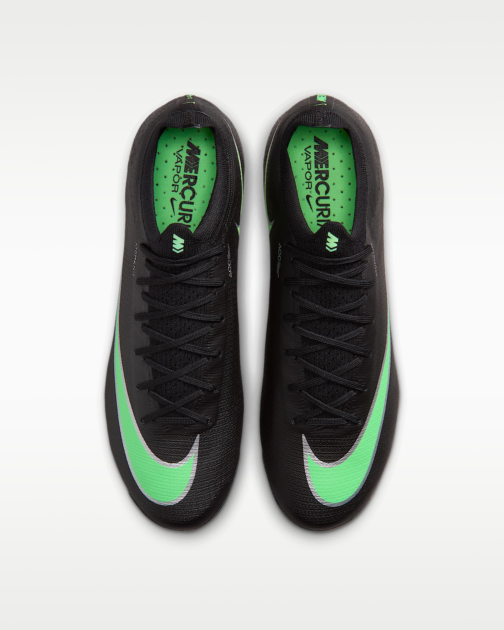 Nike Mercurial Vapor 17 Elite Düşük Bilekli Suni Çim Kramponu - Siyah/Siyah/Illusion Green