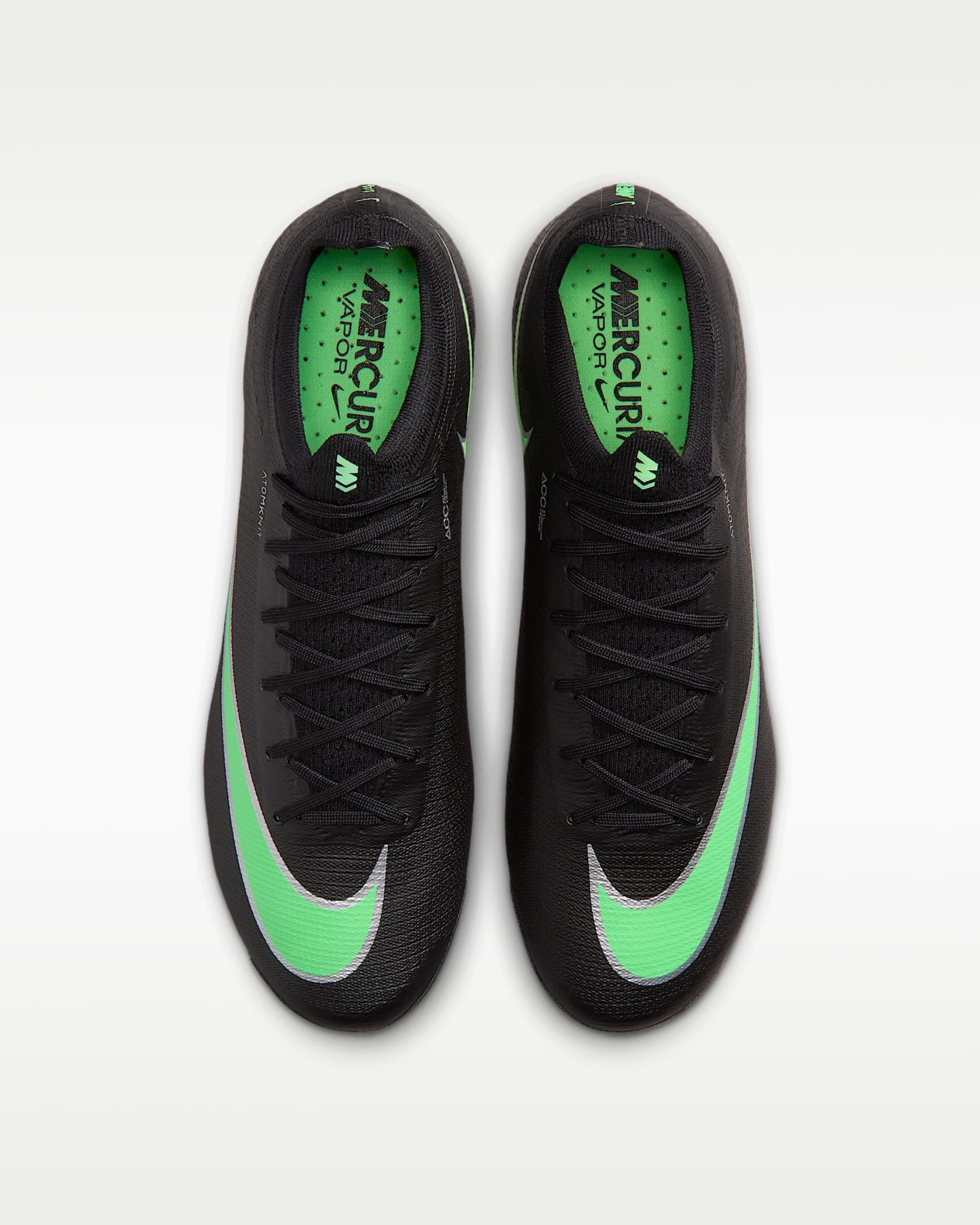 Nike Mercurial Vapor 17 Elite Düşük Bilekli Suni Çim Kramponu - Siyah/Siyah/Illusion Green