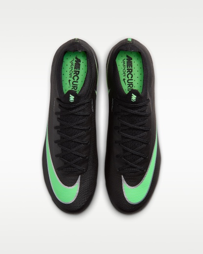 Nike Mercurial Vapor 17 Elite Düşük Bilekli Suni Çim Kramponu - Siyah/Siyah/Illusion Green
