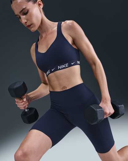 Nike Indy Yüksek Destekli Pedli Ayarlanabilir Kadın Spor Sütyeni - Midnight Navy