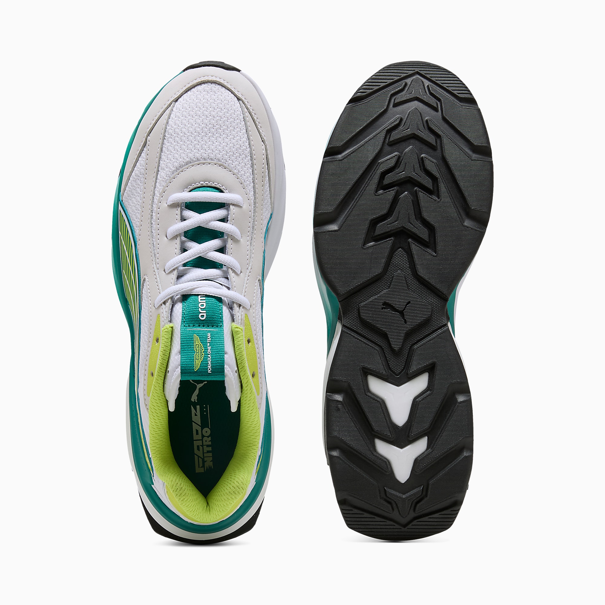 PUMA x ASTON MARTIN ARAMCO F1® TEAM Fade UNISEX Ayakkabı - PUMA White-Lime Shimmer - 309354_02 - Görsel 6