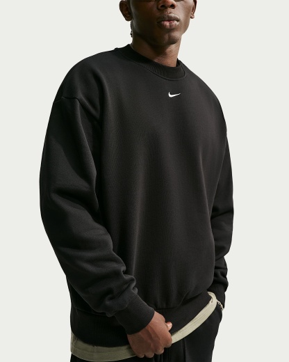 Nike Solo Fleece Crew Yakalı Erkek Sweatshirt'ü - Total Black/Sail