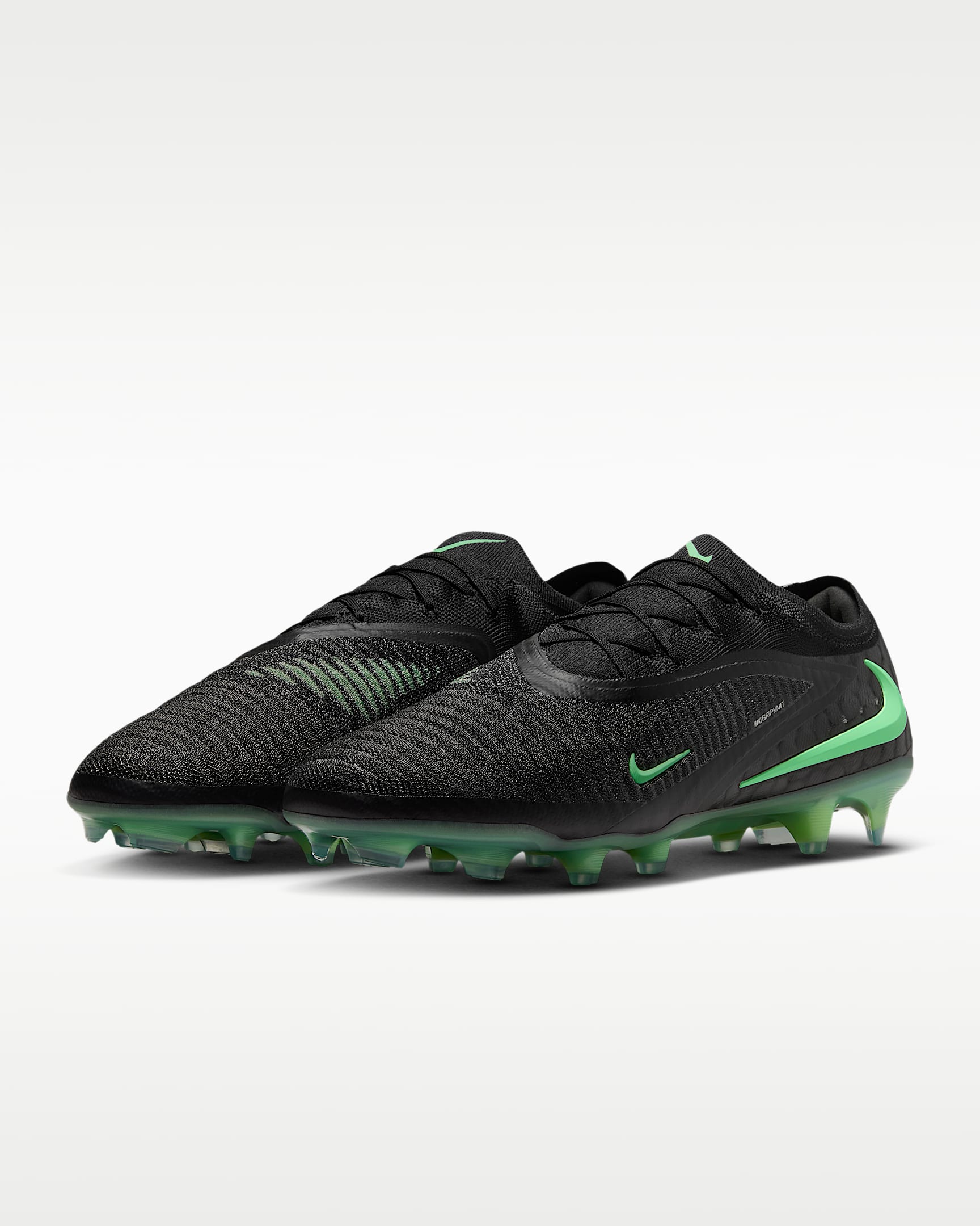 Nike Phantom 6 Low Elite Kuru Çim Zemin Kramponu - Siyah/Siyah/Illusion Green