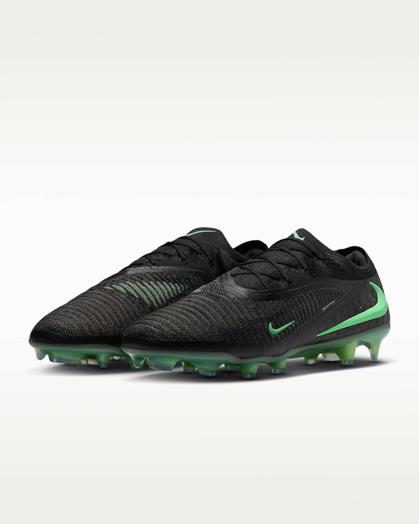 Nike Phantom 6 Low Elite Kuru Çim Zemin Kramponu - Siyah/Siyah/Illusion Green