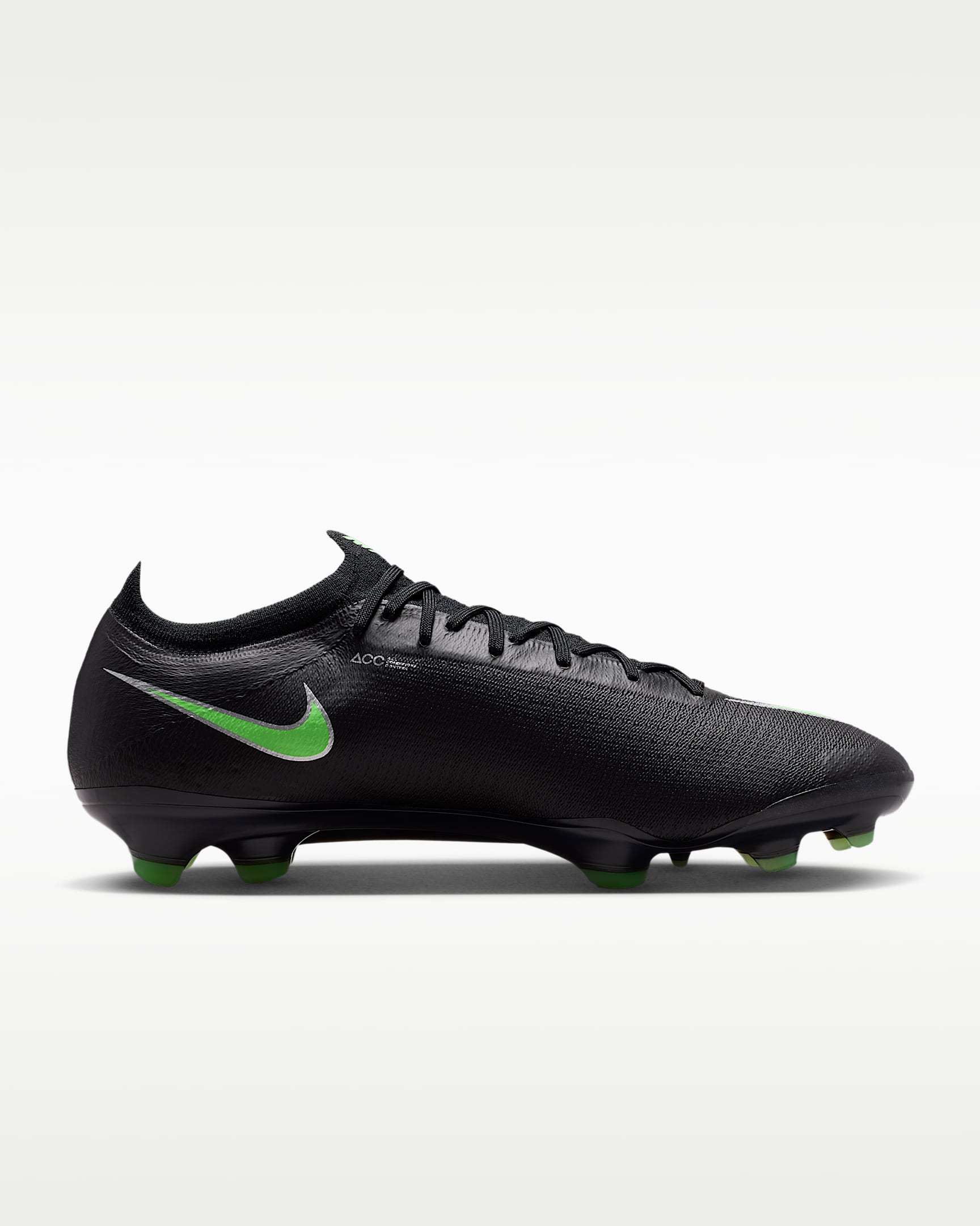 Nike Mercurial Vapor 17 Elite Düşük Bilekli Kuru Çim Zemin Kramponu - Siyah/Siyah/Illusion Green