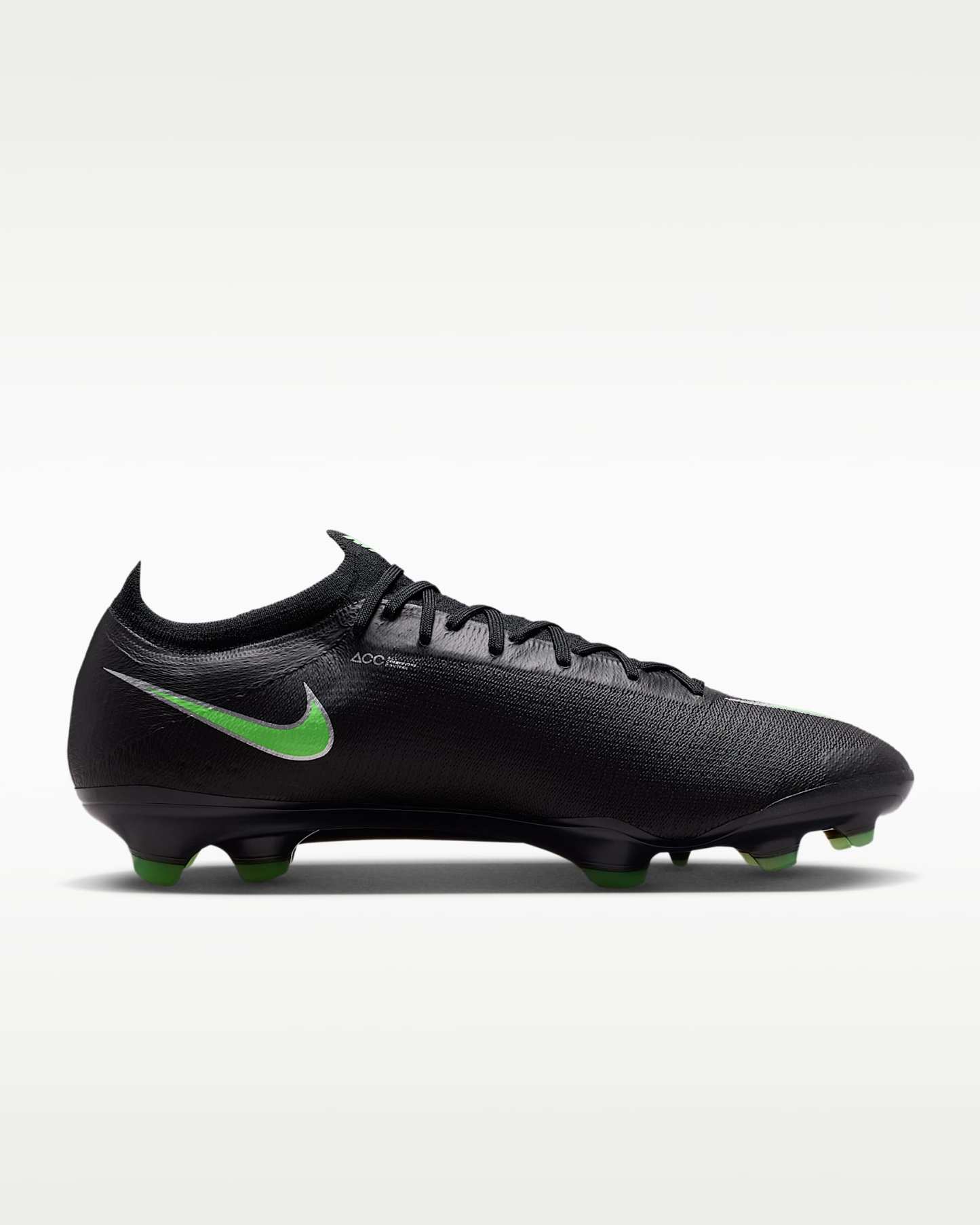 Nike Mercurial Vapor 17 Elite Düşük Bilekli Kuru Çim Zemin Kramponu - Siyah/Siyah/Illusion Green