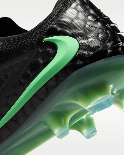 Nike Phantom 6 Low Elite Kuru Çim Zemin Kramponu - Siyah/Siyah/Illusion Green