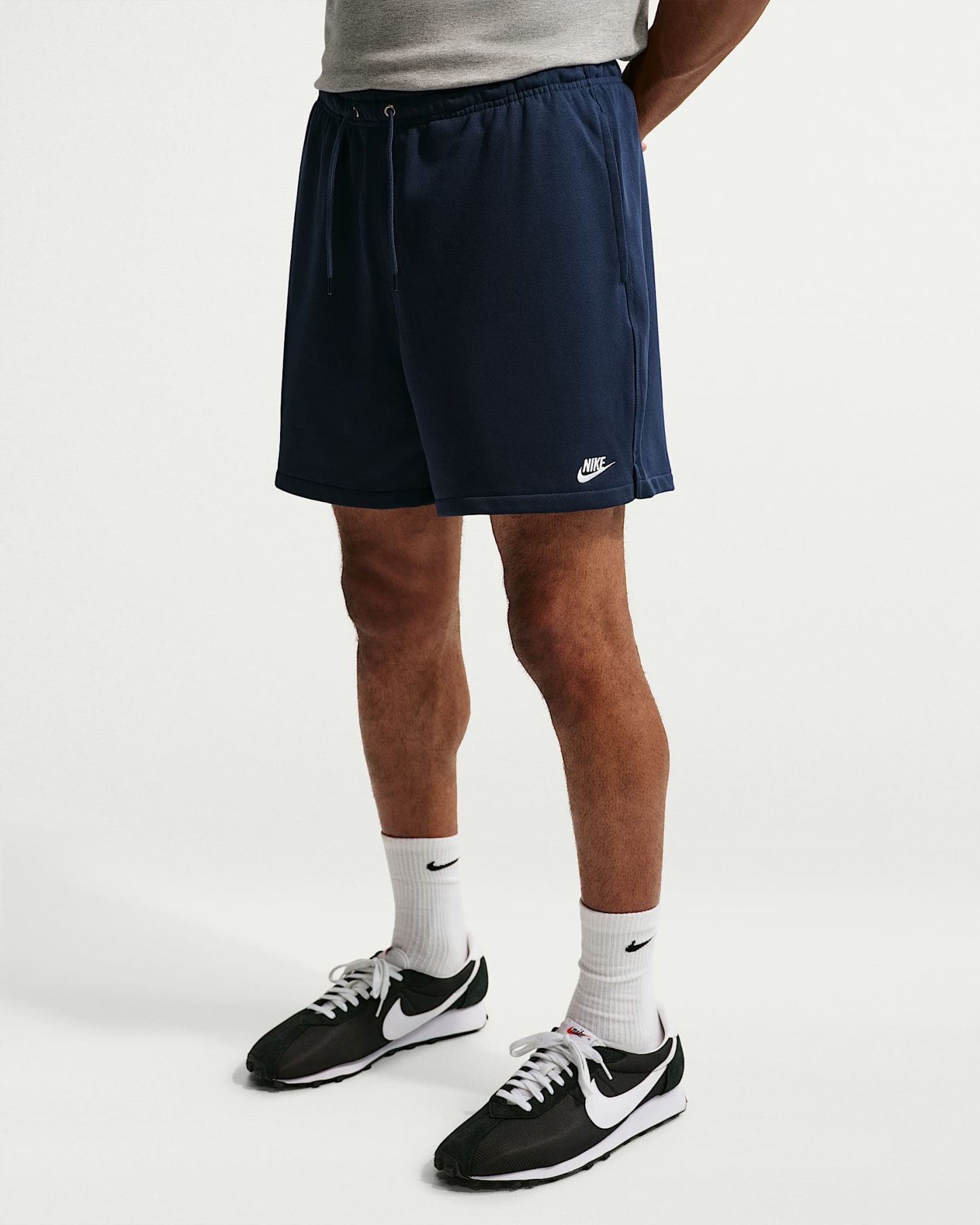 Nike Club Bol Kesimli Fransız Havlu Kumaşı Erkek Şortu - Obsidian/Obsidian/Beyaz