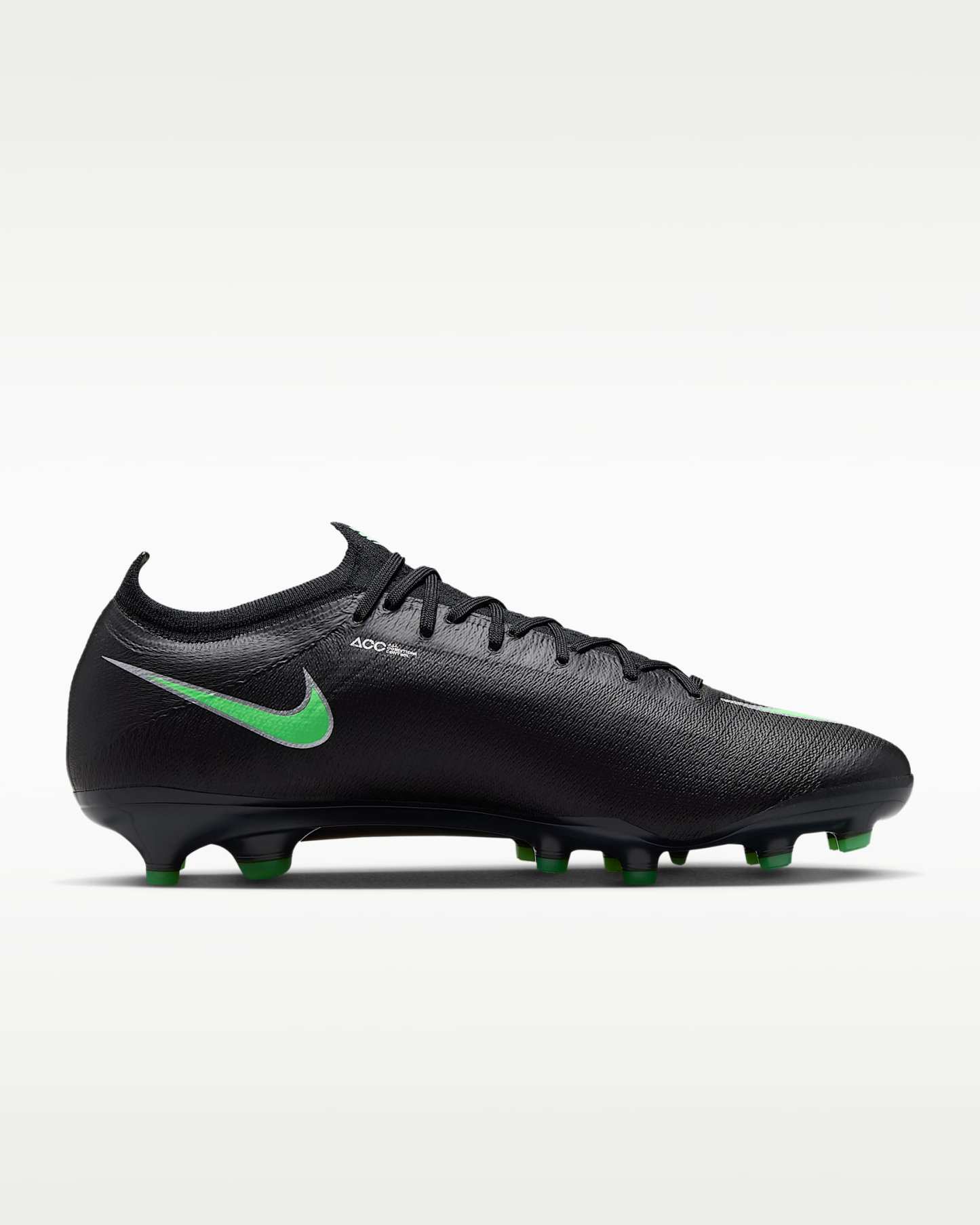 Nike Mercurial Vapor 17 Elite Düşük Bilekli Suni Çim Kramponu - Siyah/Siyah/Illusion Green