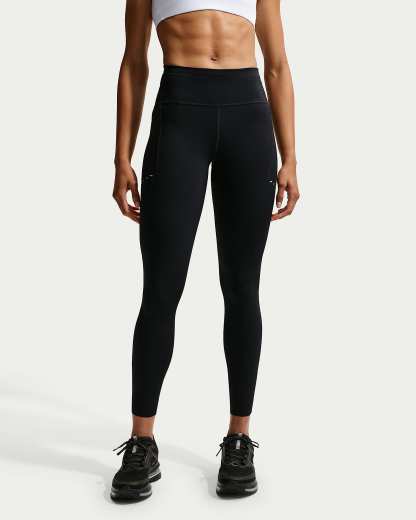 Nike Swift Yüksek Belli Bilek Üstü Cepli Kadın Koşu Taytı - Siyah