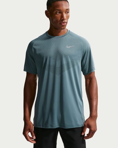 Nike Stride Dri-FIT ADV Kısa Kollu Erkek Koşu Üstü - Mineral Slate