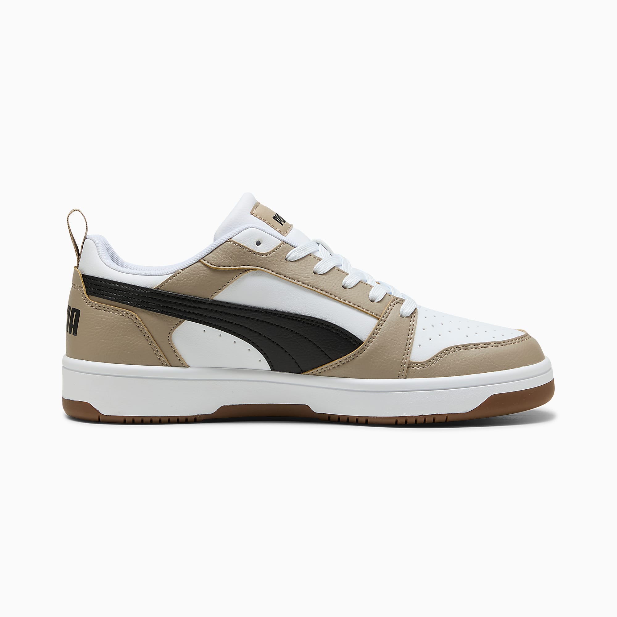 Rebound V6 Low UNISEX Ayakkabı - PUMA White-PUMA Black-Ice Coffee - 406388_52 - Görsel 5