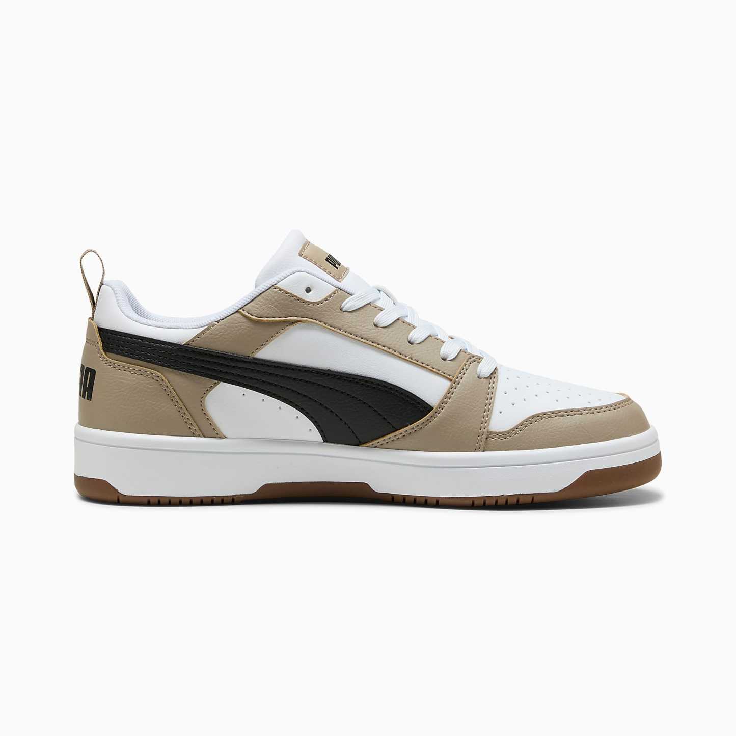 Rebound V6 Low UNISEX Ayakkabı - PUMA White-PUMA Black-Ice Coffee - 406388_52 - Görsel 5