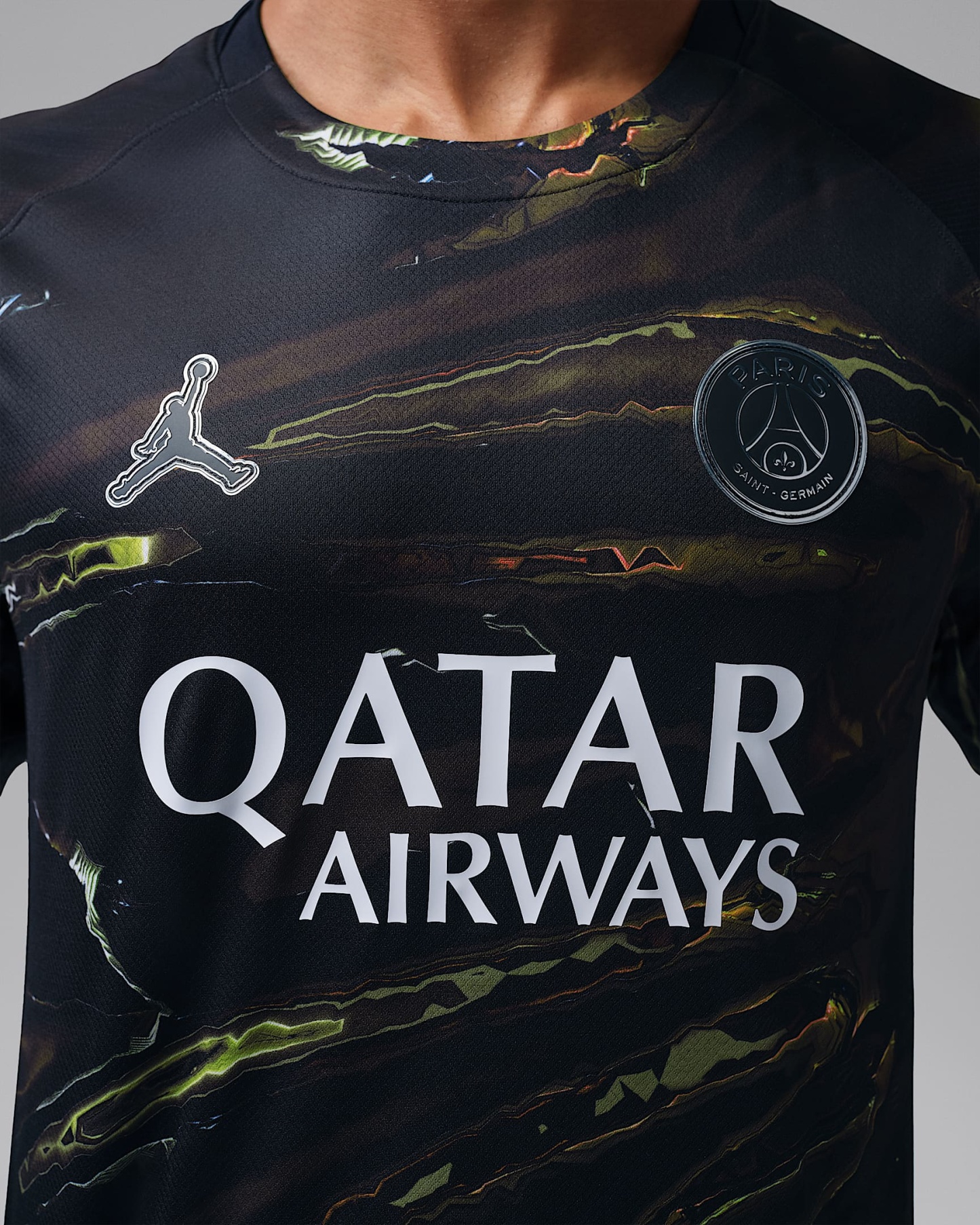 Paris Saint-Germain 2026 Stadium Night Edition Jordan Dri-FIT Erkek Futbol Taraftar Forması - Siyah/Beyaz/Siyah