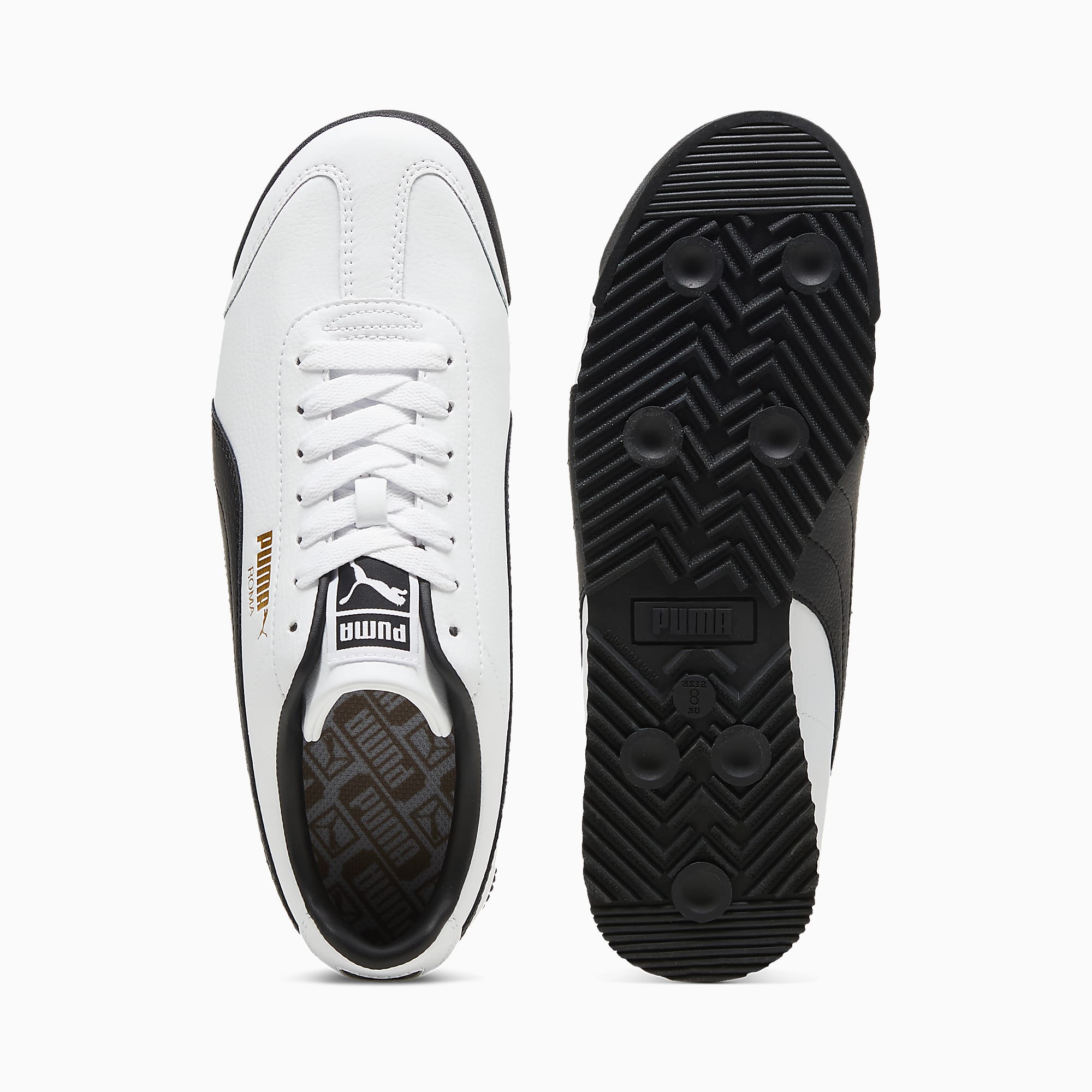 Roma 24 UNISEX Ayakkabı - Puma White-Puma Black-Puma Team Gold - 396868_01 - Görsel 4