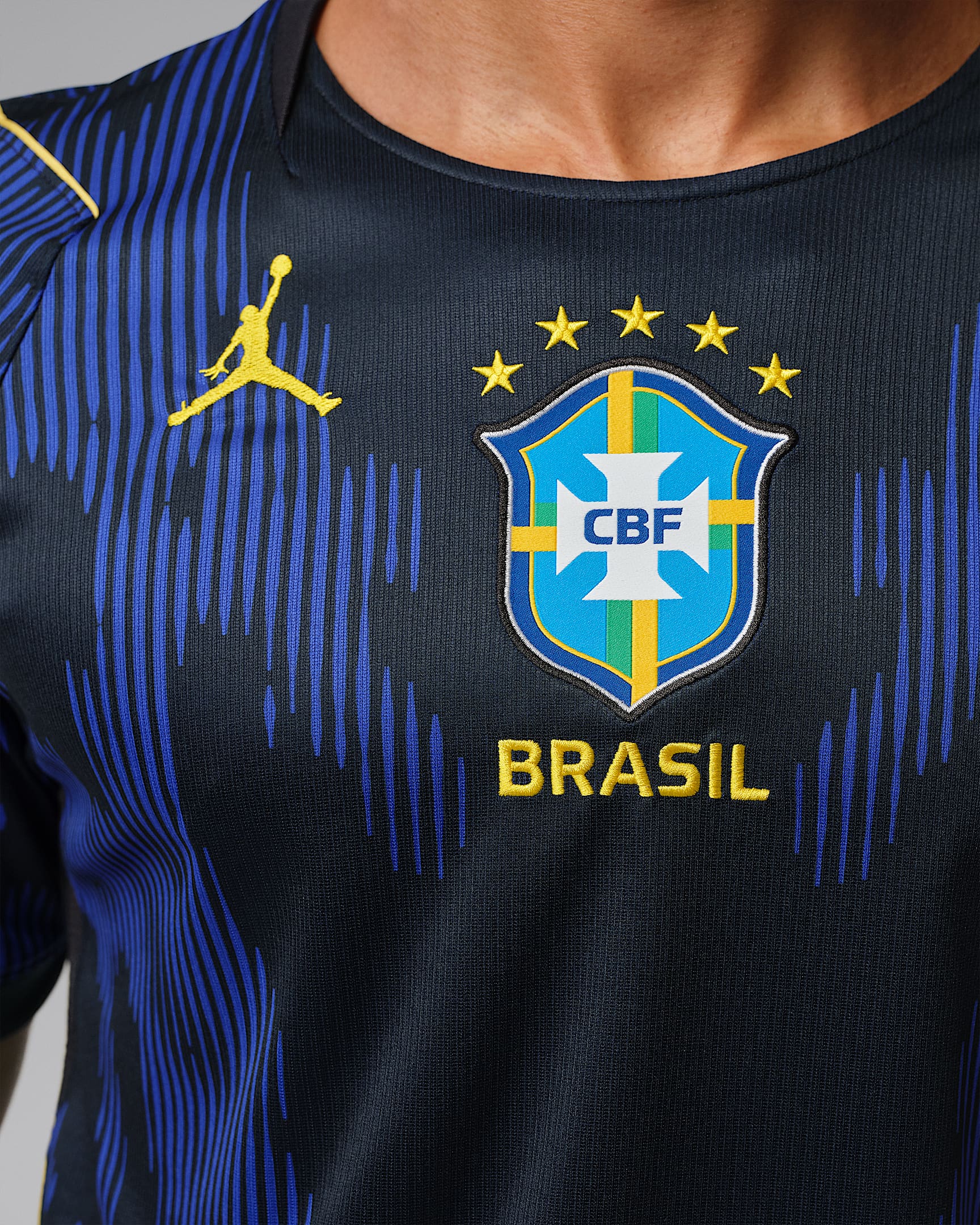 Brezilya Milli Takımı 2026 Stadyum Deplasman Nike Dri-FIT Erkek Futbol Forması - Old Royal/Siyah