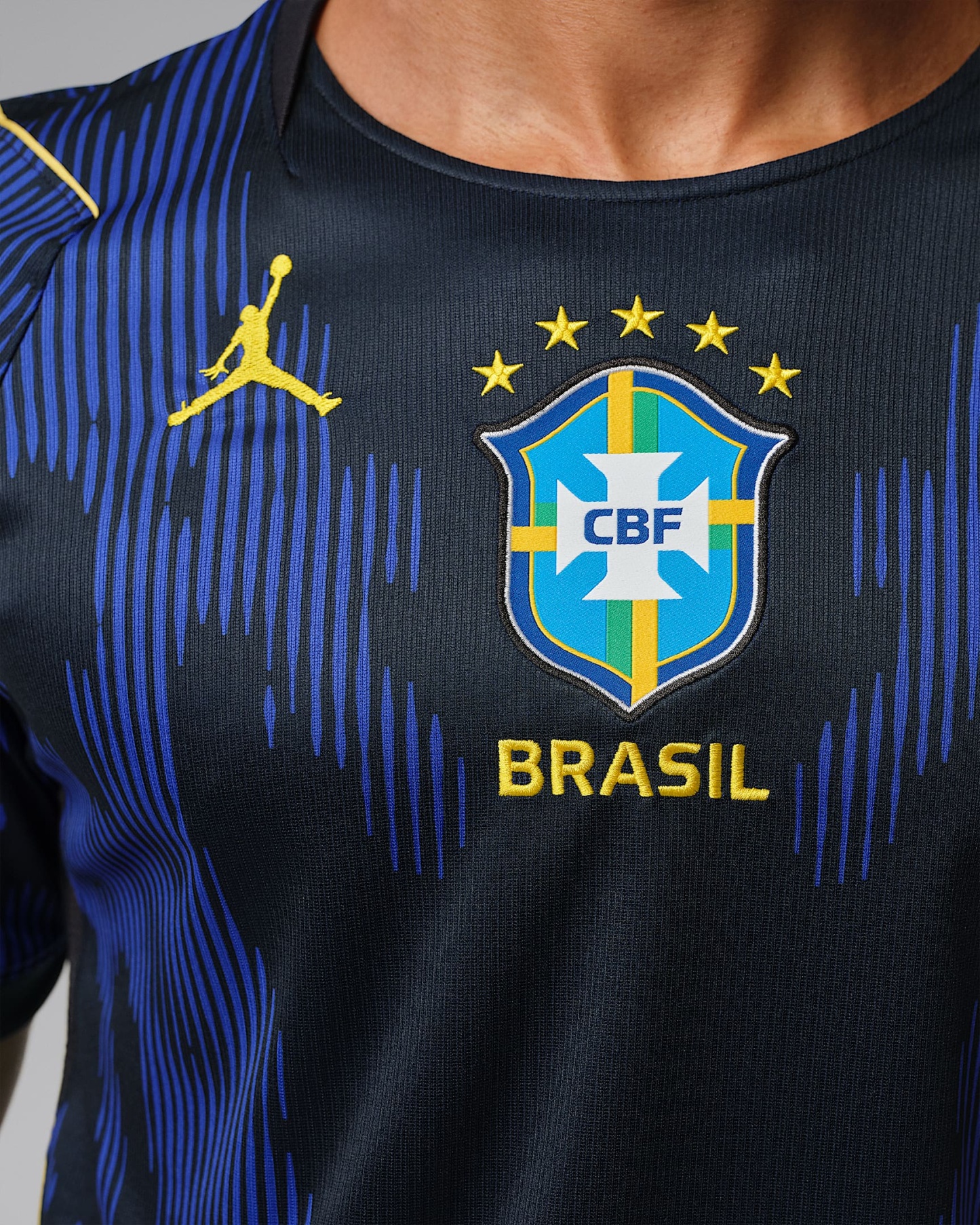 Brezilya Milli Takımı 2026 Stadyum Deplasman Nike Dri-FIT Erkek Futbol Forması - Old Royal/Siyah