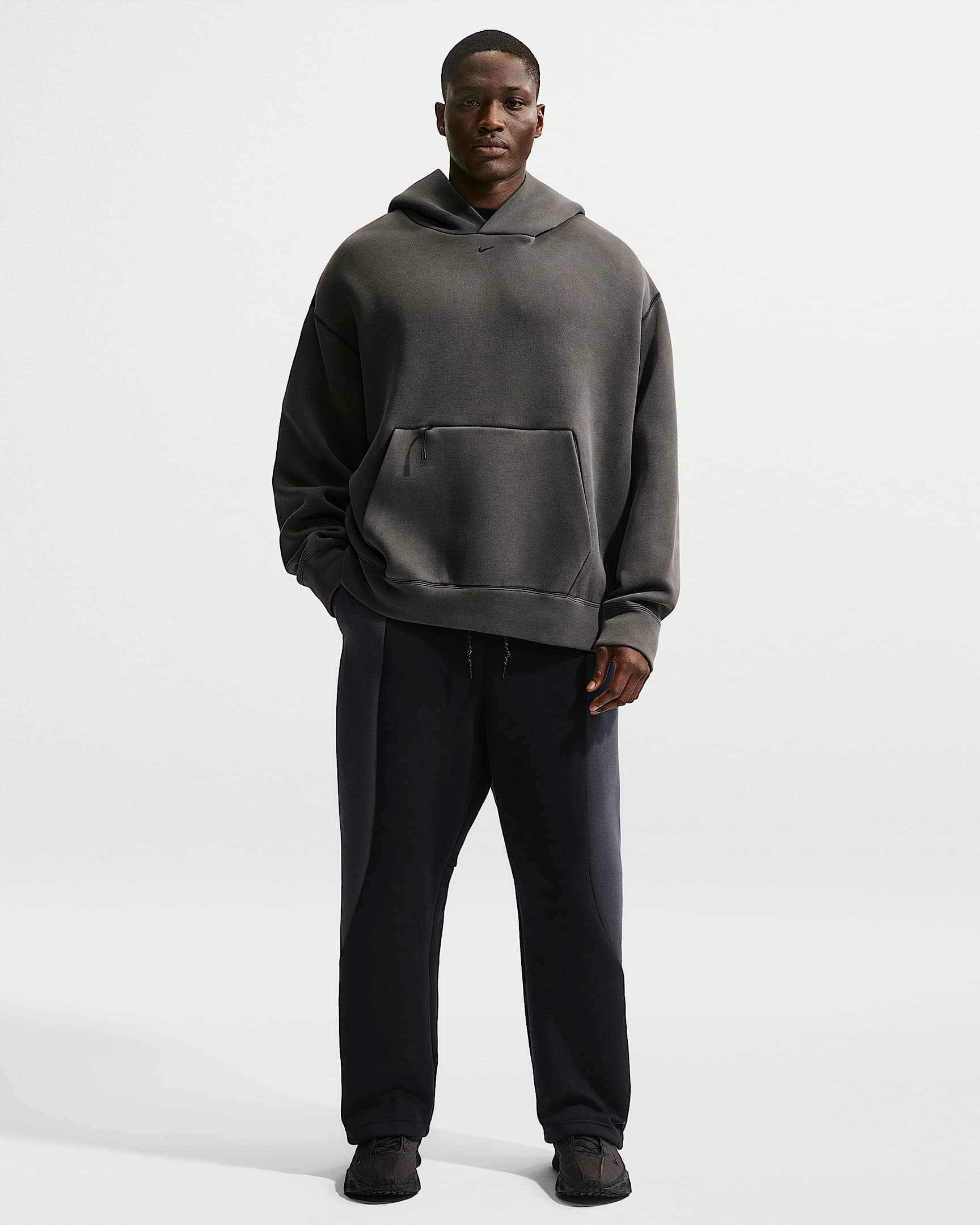 Nike Tech Renk Bloklu Açık Paçalı Fleece Erkek Eşofman Altı - Siyah/Anthracite/Siyah