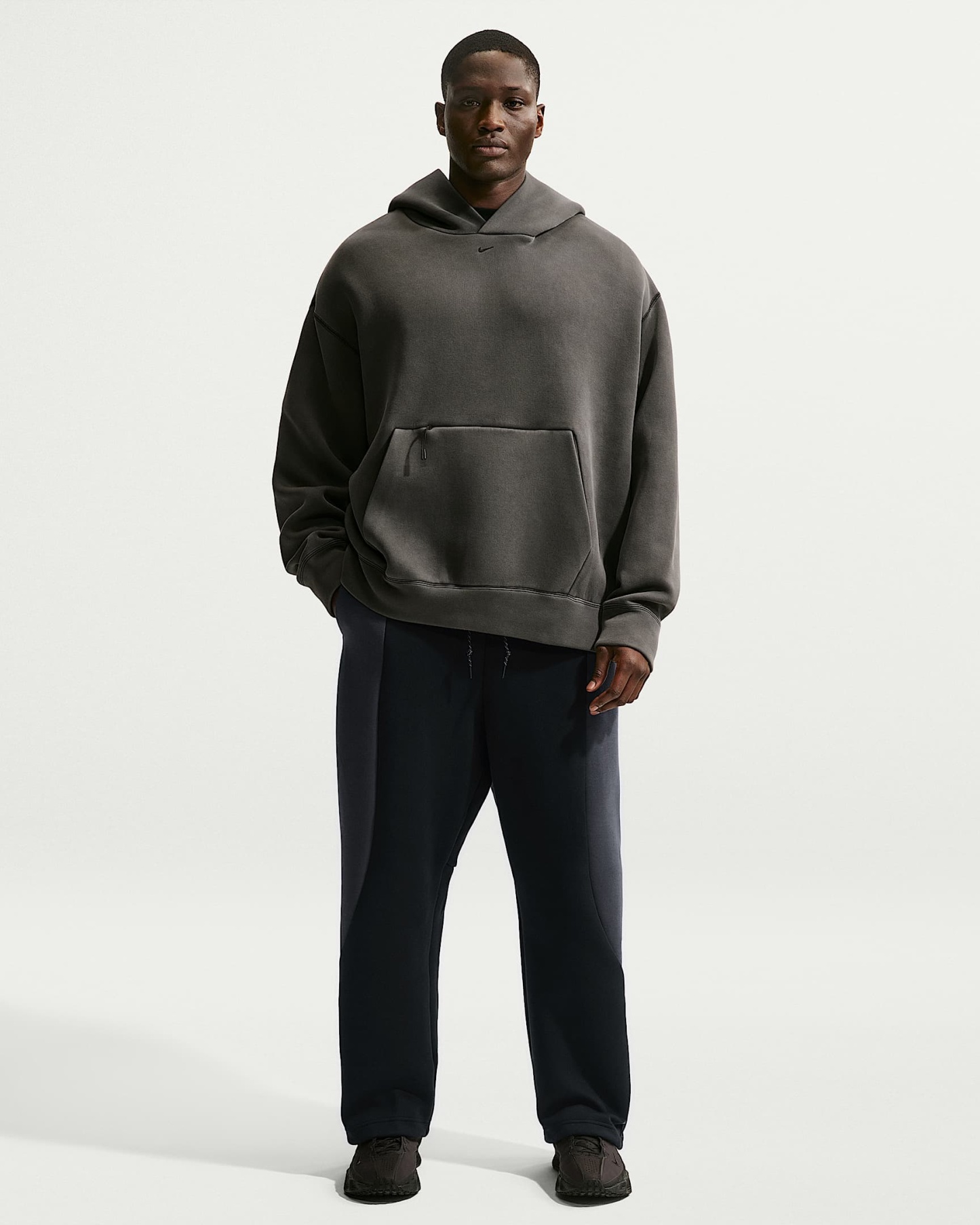 Nike Tech Renk Bloklu Açık Paçalı Fleece Erkek Eşofman Altı - Siyah/Anthracite/Siyah