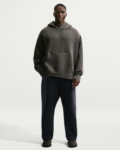 Nike Tech Renk Bloklu Açık Paçalı Fleece Erkek Eşofman Altı - Siyah/Anthracite/Siyah