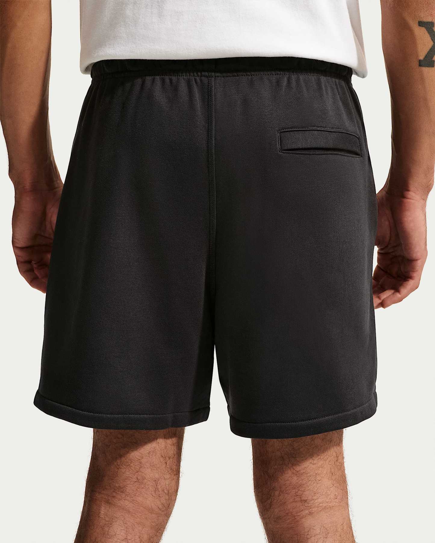 Nike Club Bol Kesimli Fransız Havlu Kumaşı Erkek Şortu - Siyah/Siyah/Beyaz