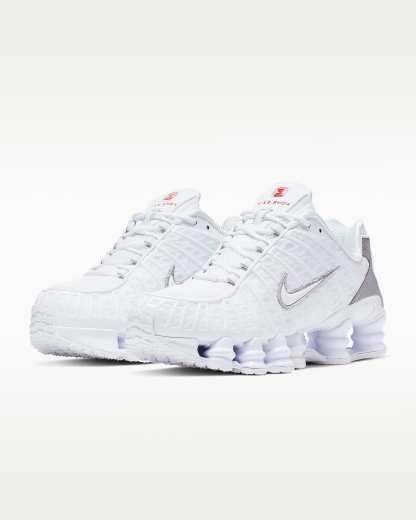 Nike Shox TL Kadın Ayakkabısı - Beyaz/Metallic Silver/Max Orange/Beyaz