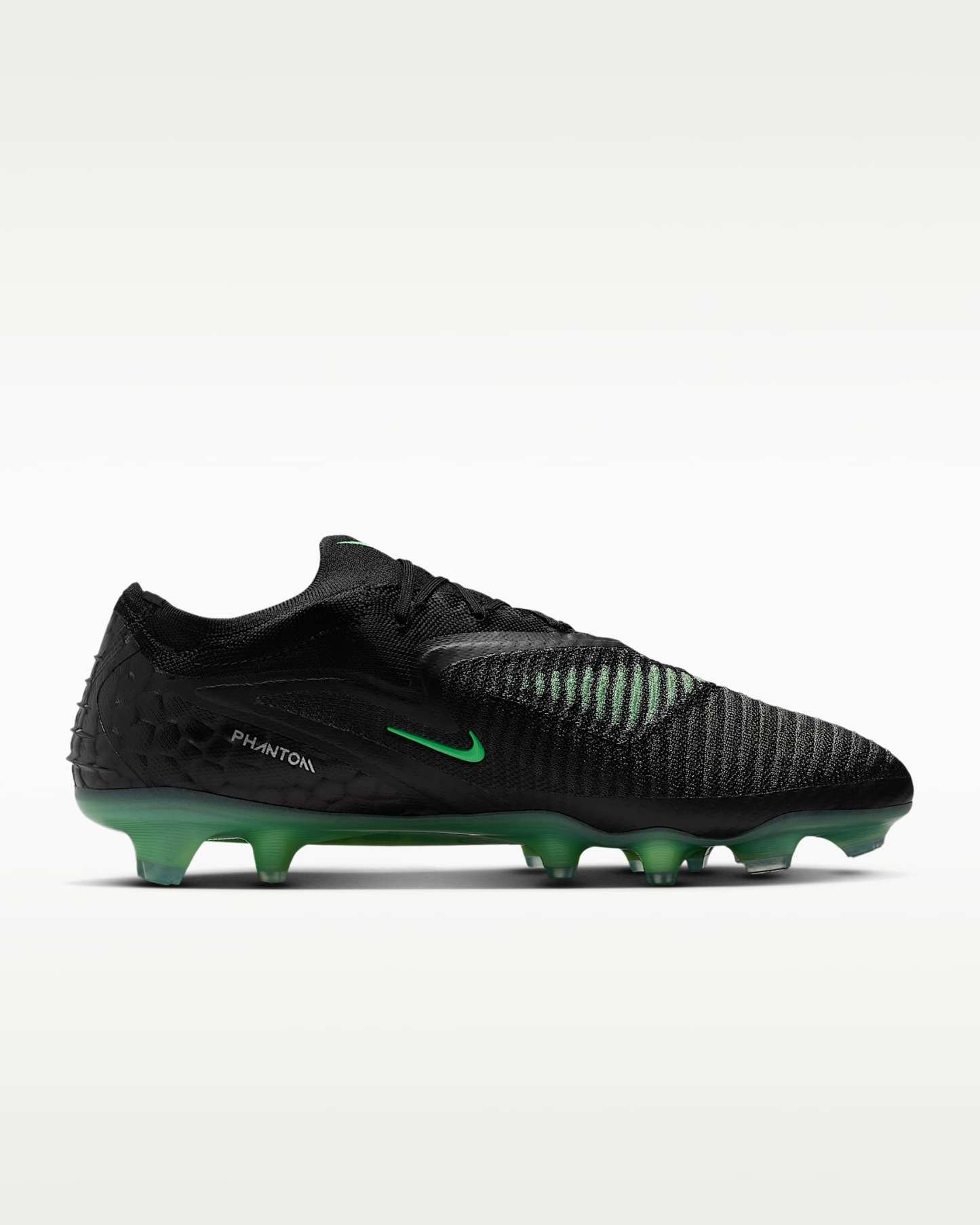 Nike Phantom 6 Low Elite Kuru Çim Zemin Kramponu - Siyah/Siyah/Illusion Green