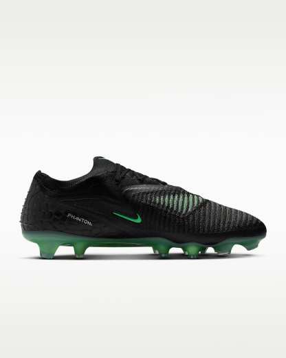 Nike Phantom 6 Low Elite Kuru Çim Zemin Kramponu - Siyah/Siyah/Illusion Green