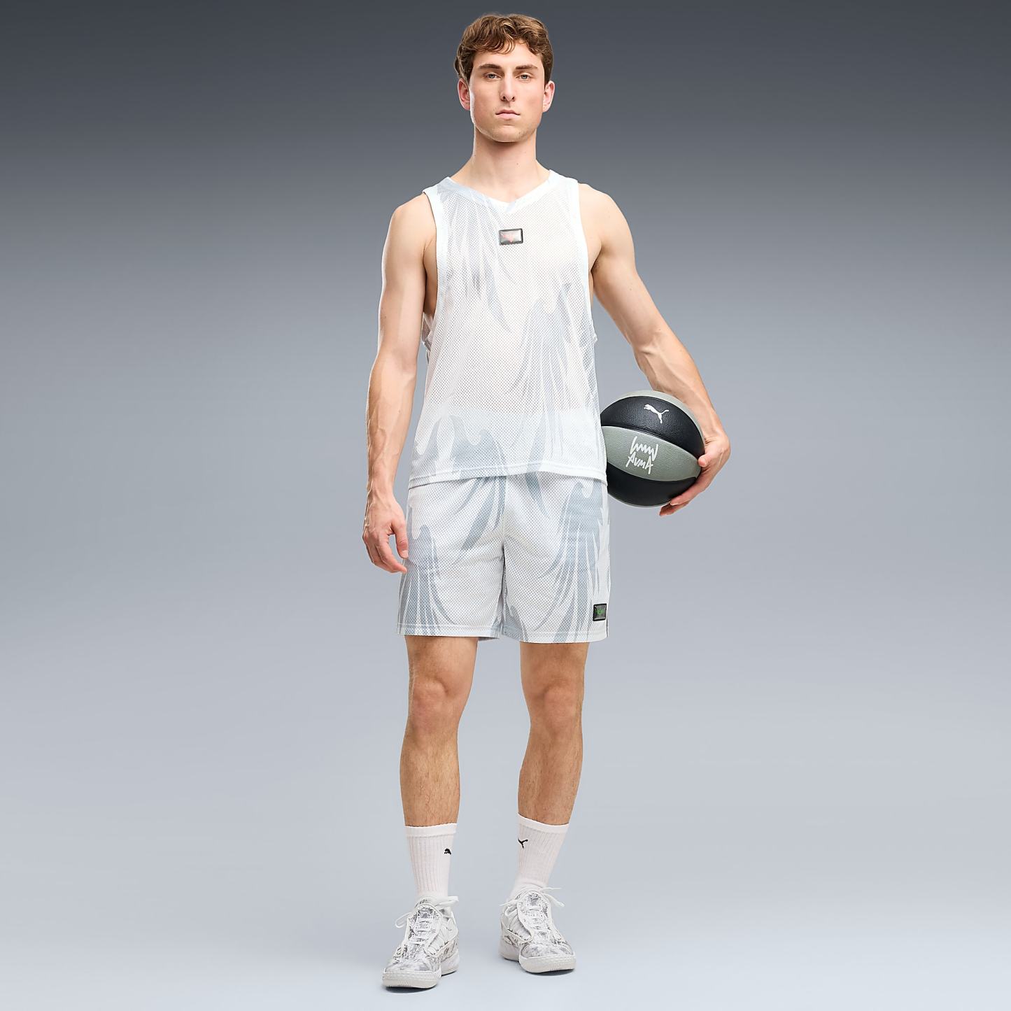 MB.05 Lo Team UNISEX Basketbol Ayakkabısı - PUMA White-Gray Echo - 313266_02 - Görsel 3