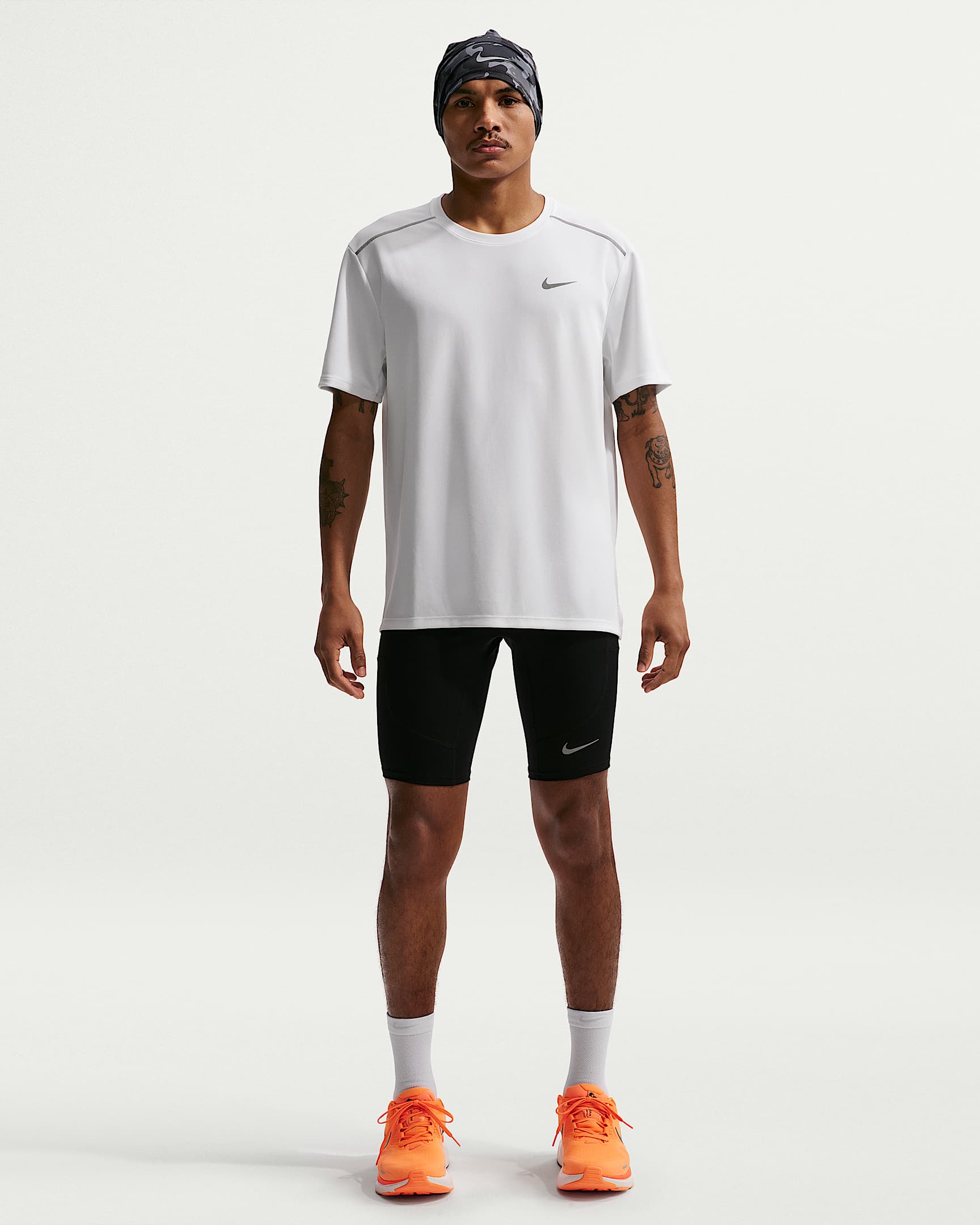 Nike Miler Dri-FIT Kısa Kollu Erkek Koşu Üstü - Beyaz/Beyaz