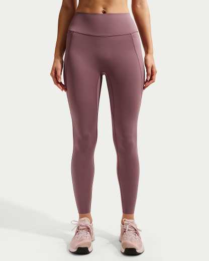 Nike Universa Yüksek Belli Bilek Üstü Ön Dikişsiz Kadın Taytı - Tattoo/Tattoo/Burgundy Crush