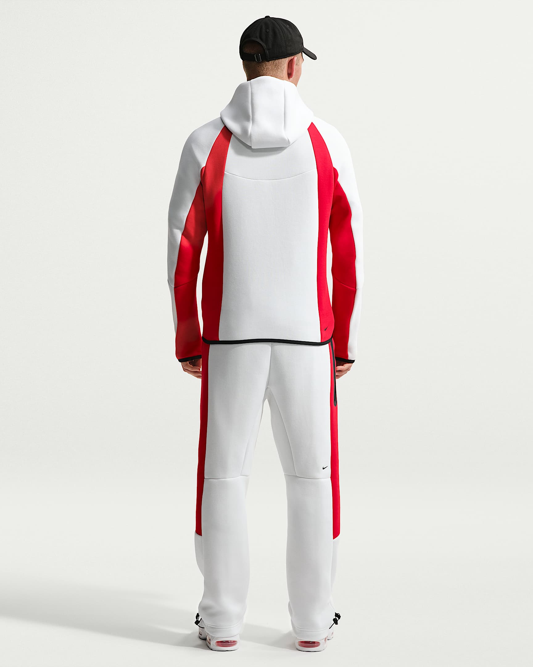 Nike Tech Renk Bloklu Açık Paçalı Fleece Erkek Eşofman Altı - Summit White/University Red/Siyah