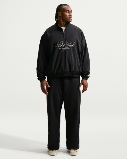 Nike Club Yarım Fermuarlı Erkek Ceketi - Siyah/Sanddrift/Sanddrift