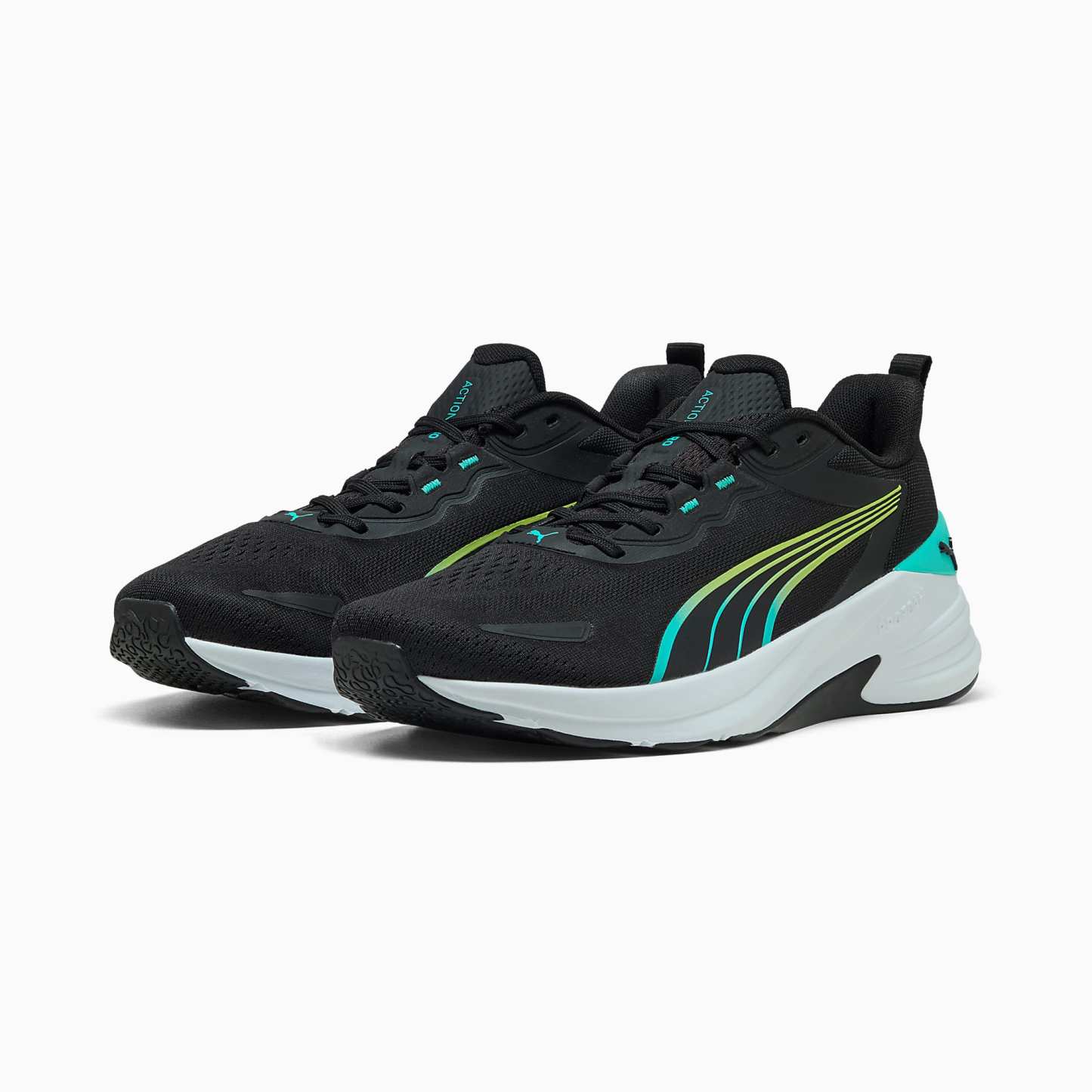 ACTION Pro UNISEX Antrenman Ayakkabısı - PUMA Black-PUMA White-Intense Mint-Sunny Lime - 313486_03 - Görsel 2