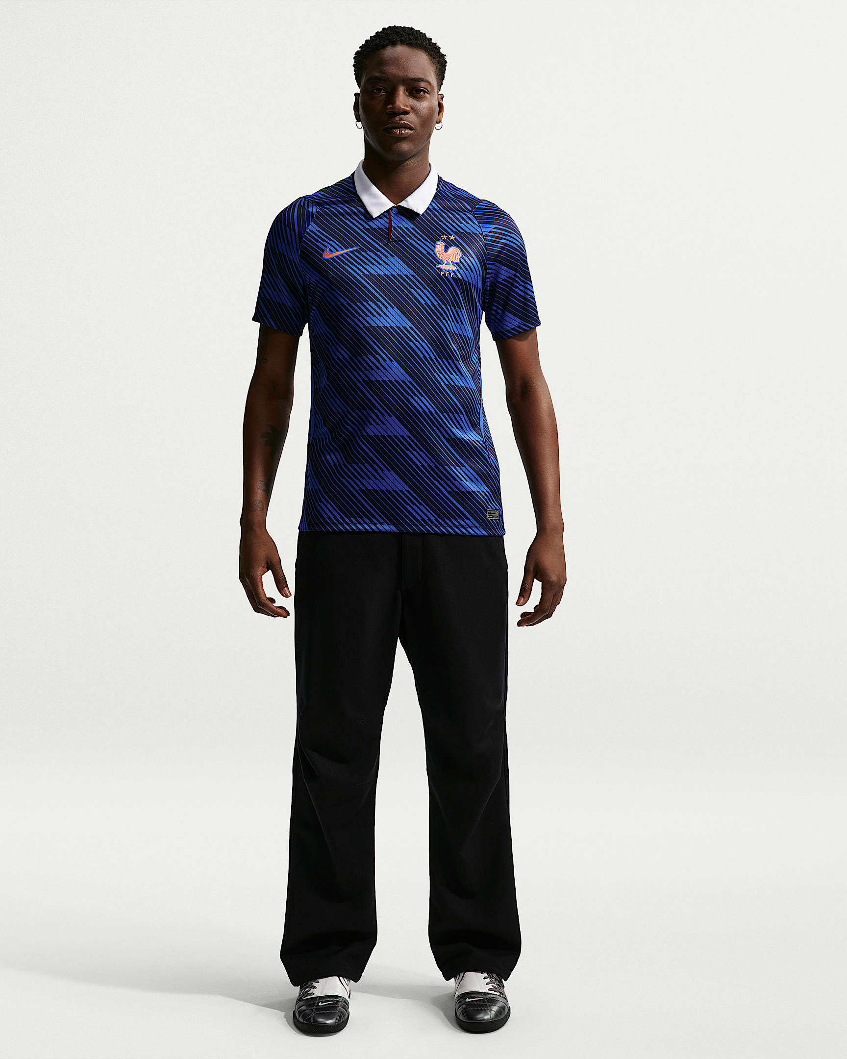 Fransa Milli Takımı 2026 Stadyum İç Saha Nike Dri-FIT Erkek Futbol Forması - Game Royal/Blackened Blue/Beyaz/Metallic Copper