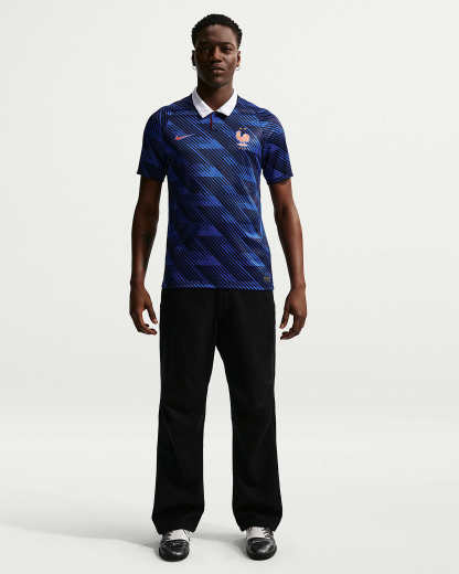 Fransa Milli Takımı 2026 Stadyum İç Saha Nike Dri-FIT Erkek Futbol Forması - Game Royal/Blackened Blue/Beyaz/Metallic Copper