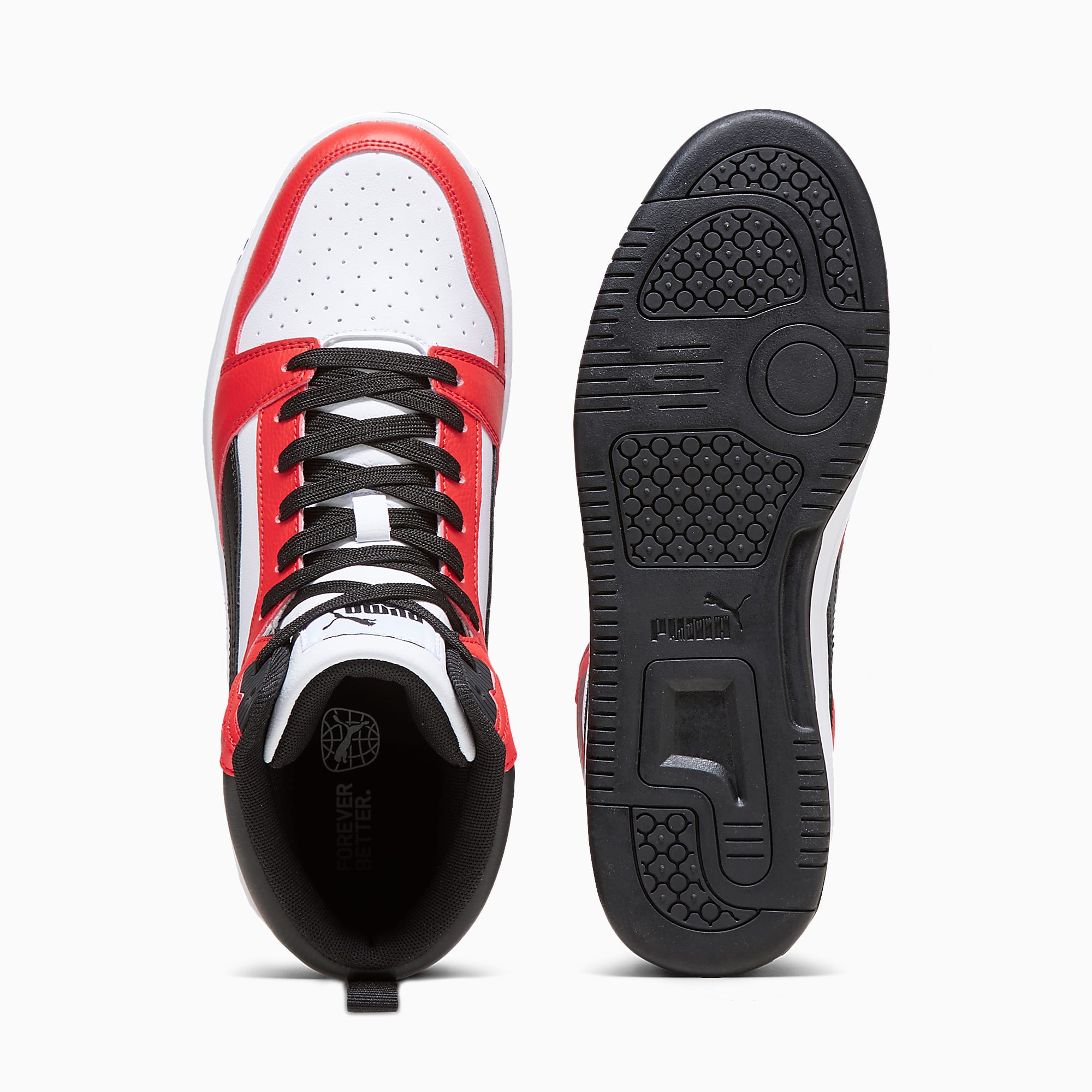 Rebound Ayakkabı - PUMA White-PUMA Black-For All Time Red - 392326_04 - Görsel 6