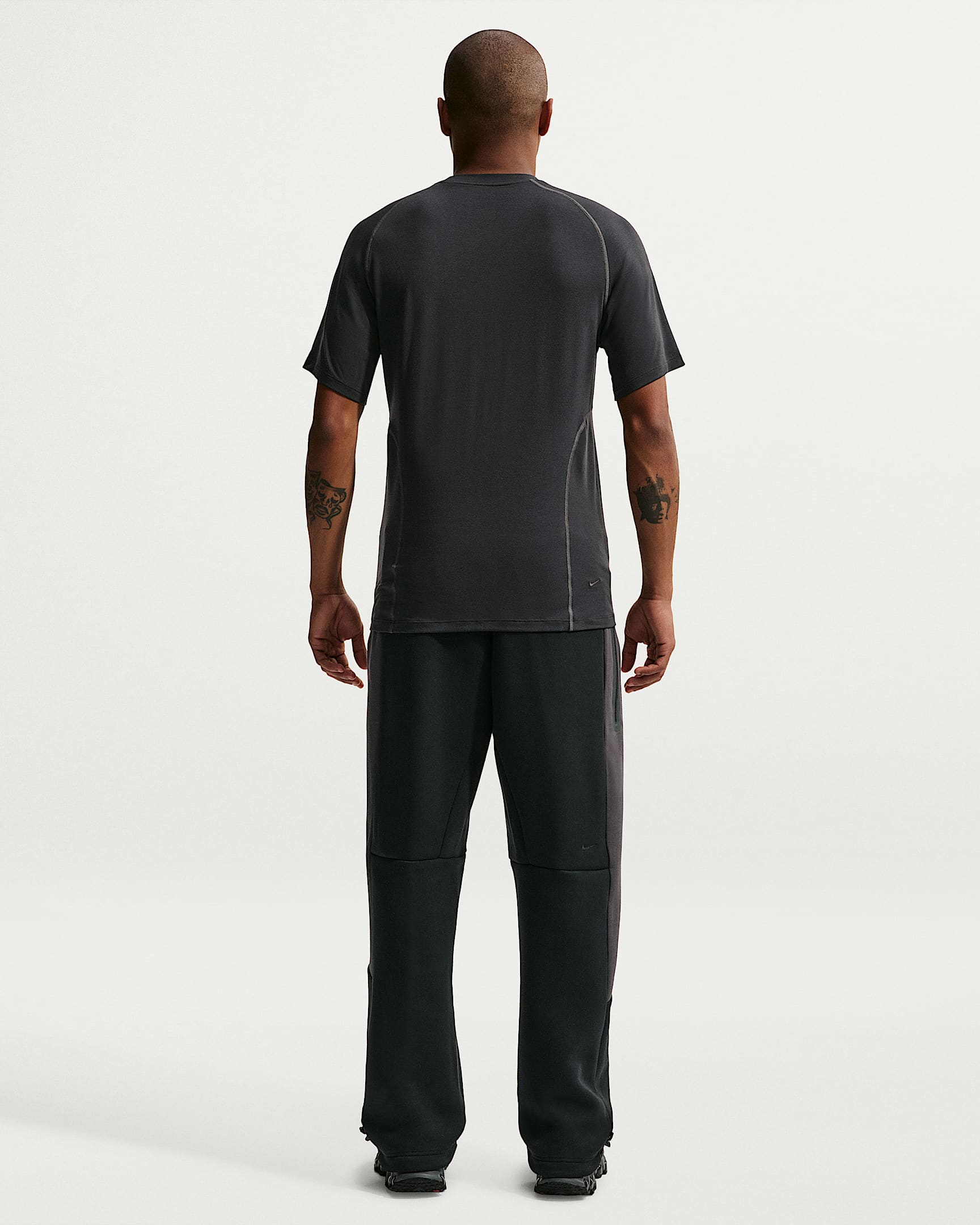 Nike Tech Renk Bloklu Açık Paçalı Fleece Erkek Eşofman Altı - Siyah/Anthracite/Siyah