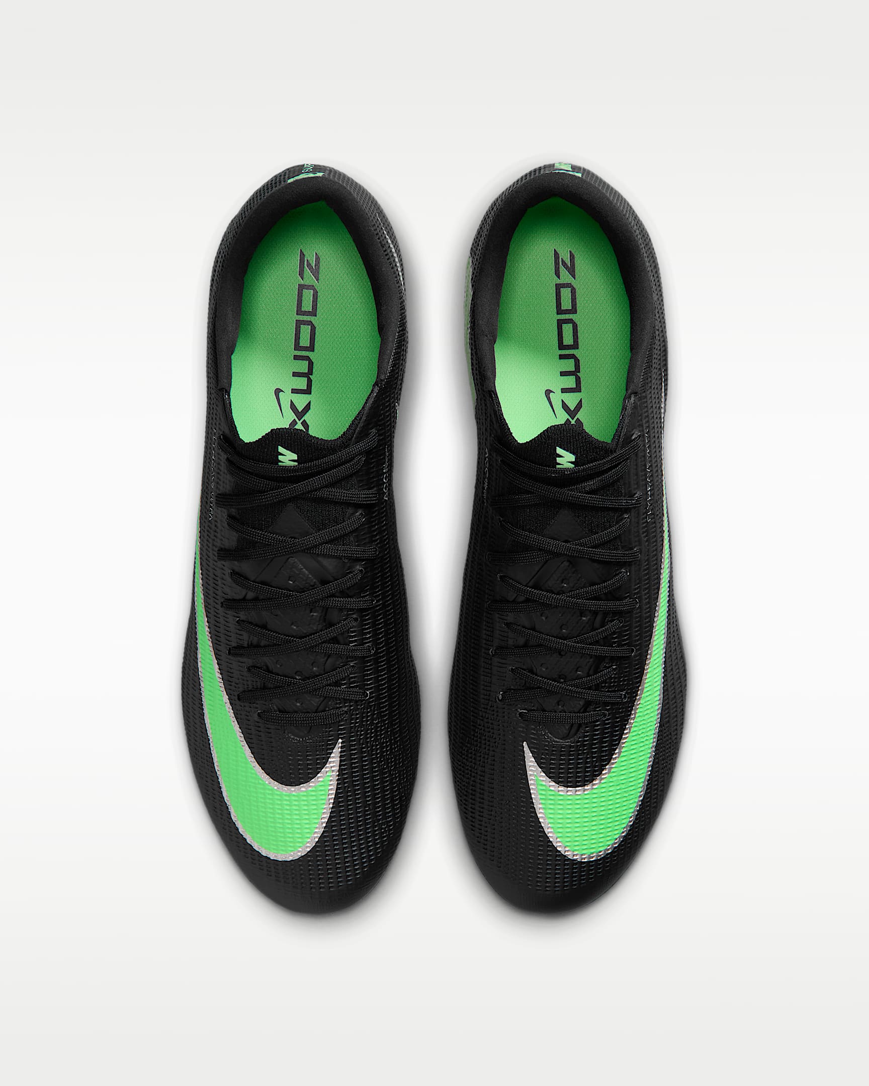 Nike Mercurial Superfly 11 Elite Düşük Bilekli Kuru Çim Zemin Kramponu - Siyah/Siyah/Illusion Green