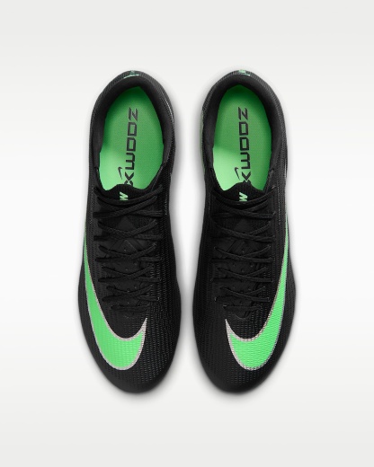 Nike Mercurial Superfly 11 Elite Düşük Bilekli Kuru Çim Zemin Kramponu - Siyah/Siyah/Illusion Green