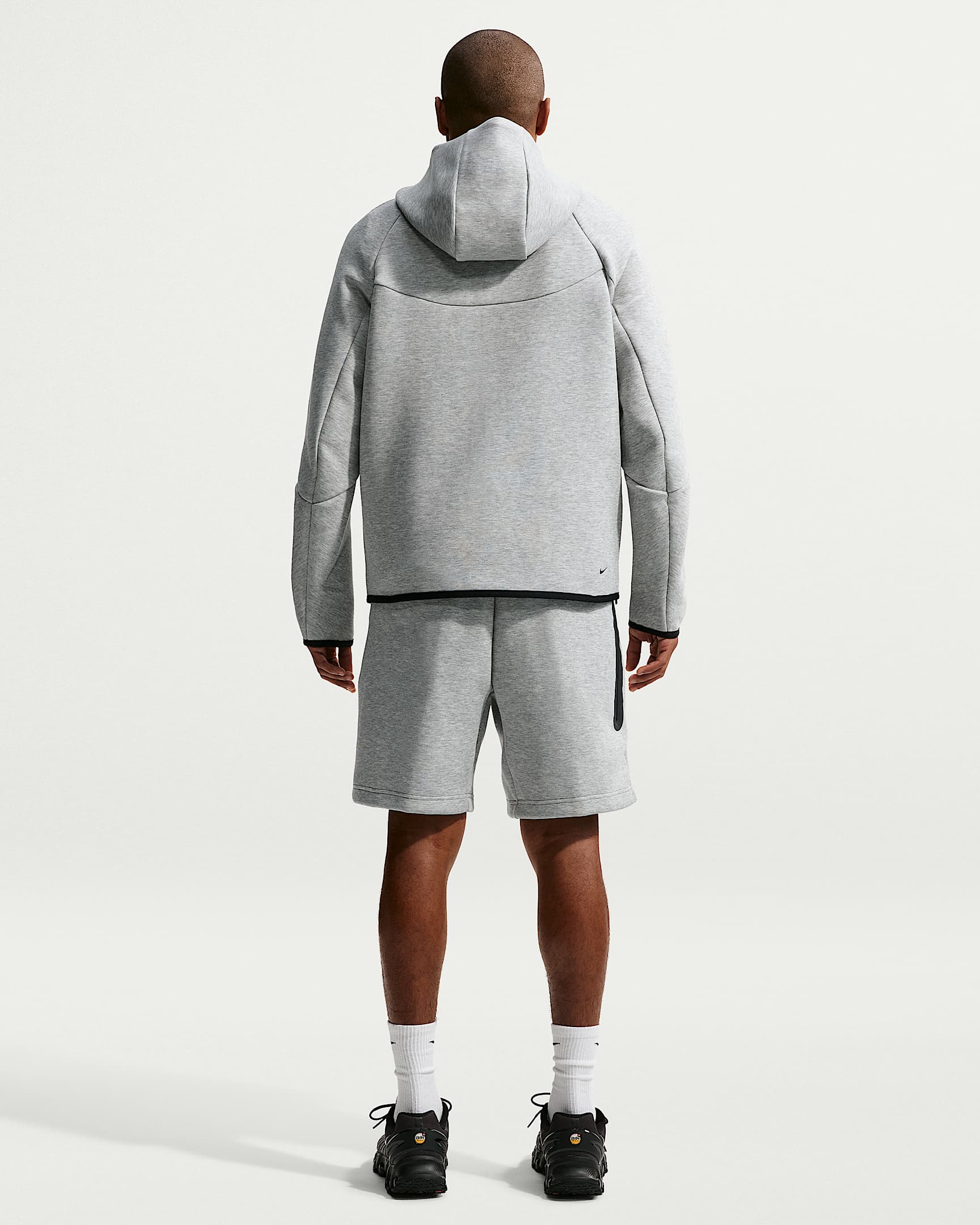 Nike Tech Fleece Windrunner Tam Boy Fermuarlı Erkek Ceketi - Dark Grey Heather/Siyah